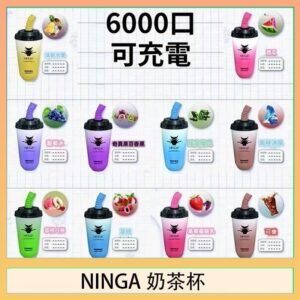 NINGA奶茶杯可充电一次性電子煙6000口